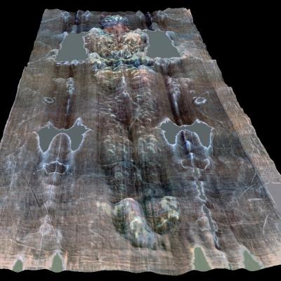 Face dorsale détaillée du linceul de Turin